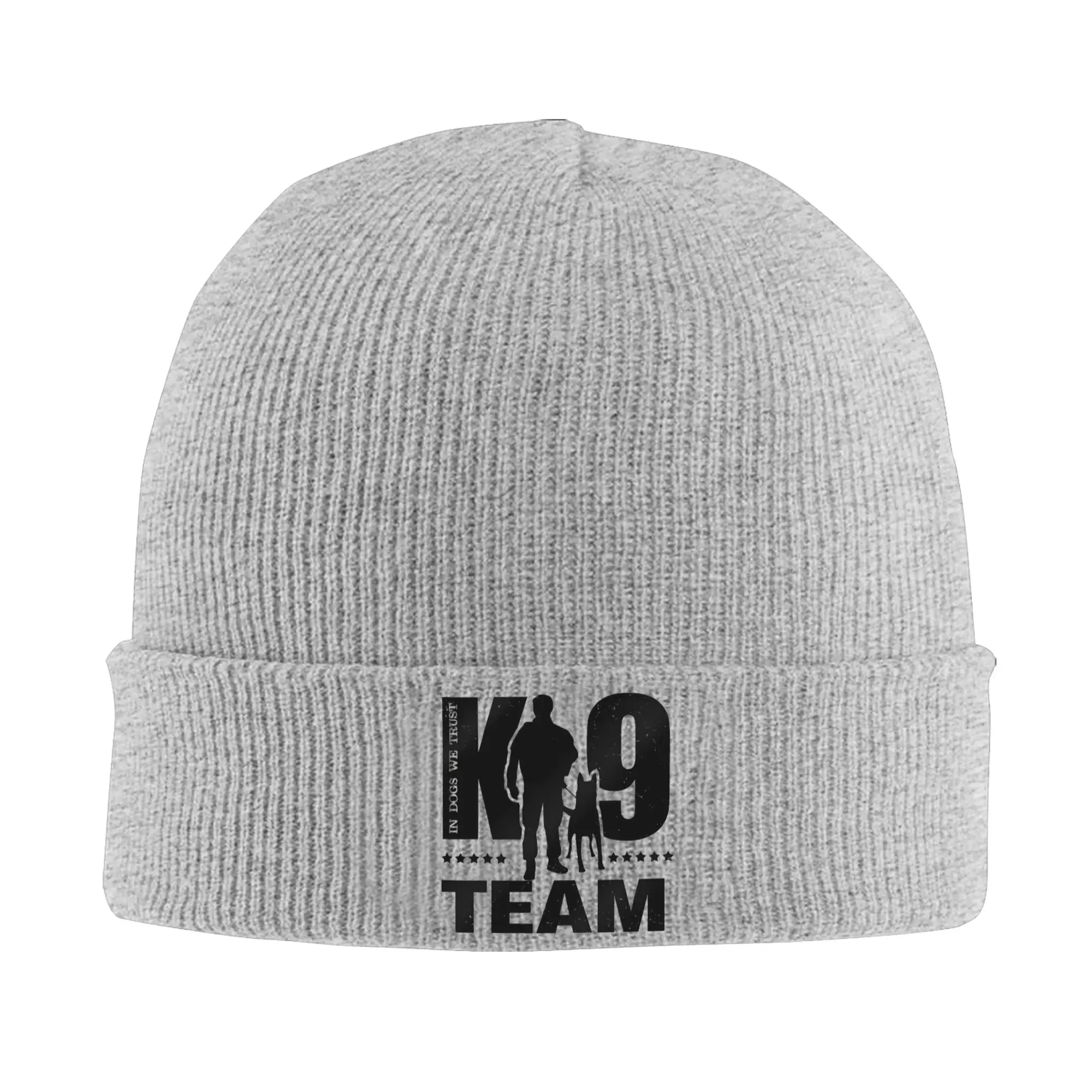 K9-Unit-Malinois-Team Handler Knitted Hat Autumn Winter Skullies Beanies Tactical Police Dog Squad Caps Acrylic Hip Hop Skullcap