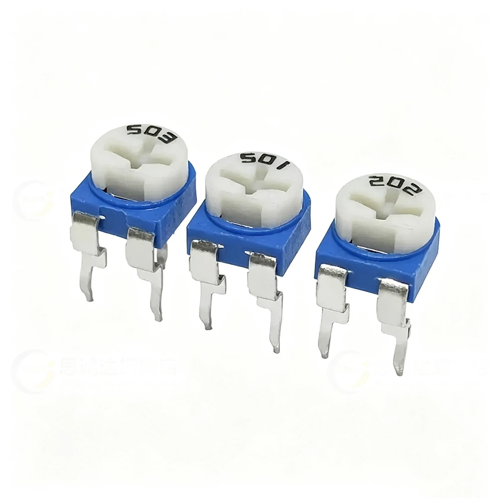 20pcs/lot RM065 blue white adjustable resistor RM-065 100 200 500 1K 2K 5K 10K 20K 50K 100K 200K 500K 1M ohm In Stock