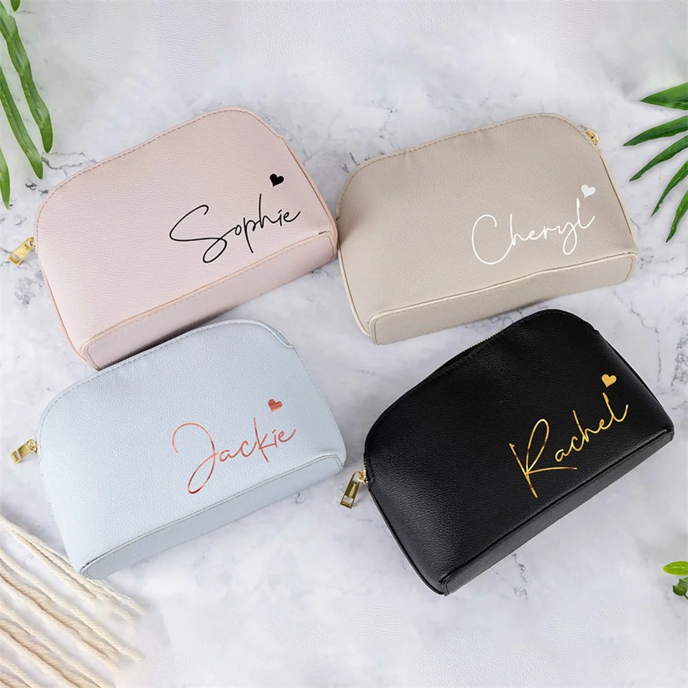 Personalised cosmetic bag with small monogram | custom makeup bag | personalized gift for her | personalised gift for bridesmaid