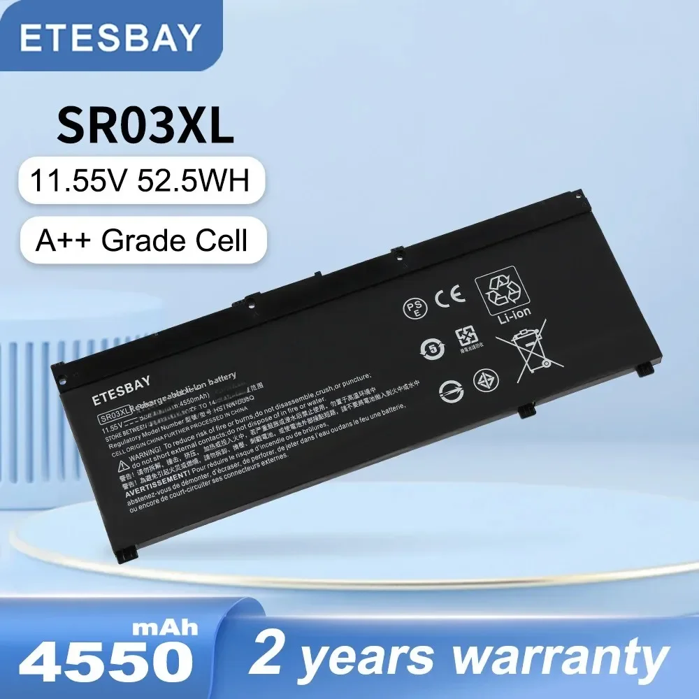 

ETESBAY SR03XL 4550mAh For Hp Pavilion 15-cx0003ng 15-CX0058WM 15-CX CX0056WM Envy X360 15-CN 15-CP 17-BW Series Laptop Battery
