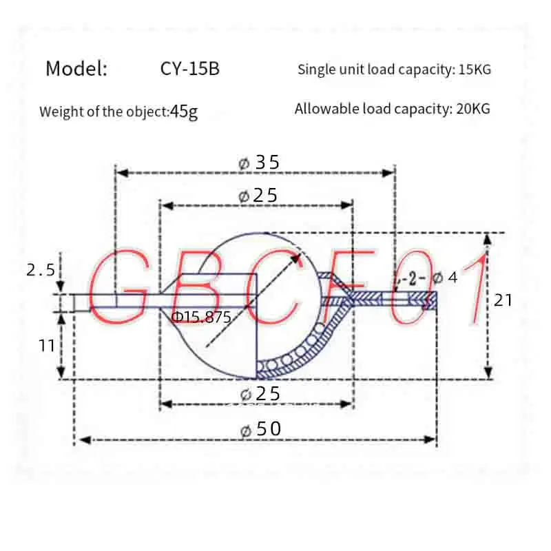 CY-B Mini Swivel Wheels Steel Ball Caster round Pulley Casters with Eye for Machinery - Smooth Rolling round Wheel Caster