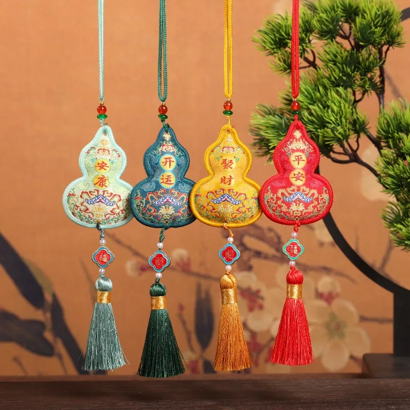 1PC Gourd Sachet Tassel Chinese Style Gift Pendant Ornament Portable Blessing Decorative Accessories Craft