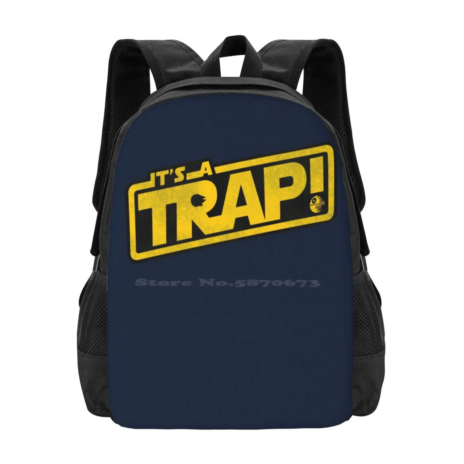 It'S A Trap! Teen College Student Backpack Pattern Design Bags Parody Pop Culture Geek Nerd Funny Typography Cool Vader Its A