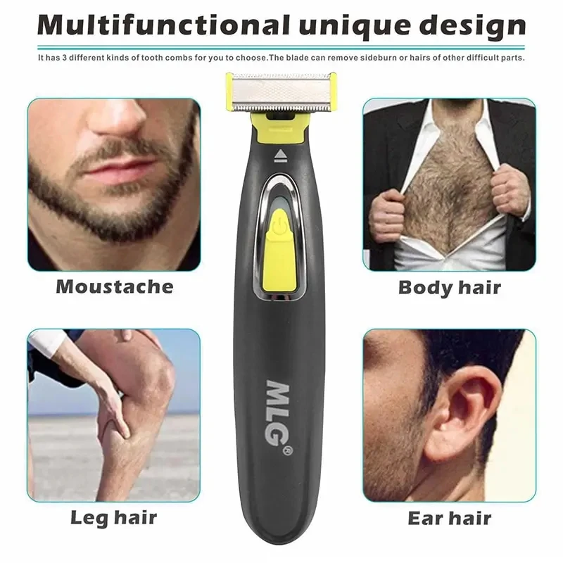 Barbeador elétrico para homens profissional aparador de barba sem fio navalha corpo trimer usb recarregável rosto masculino máquina de barbear cabelo