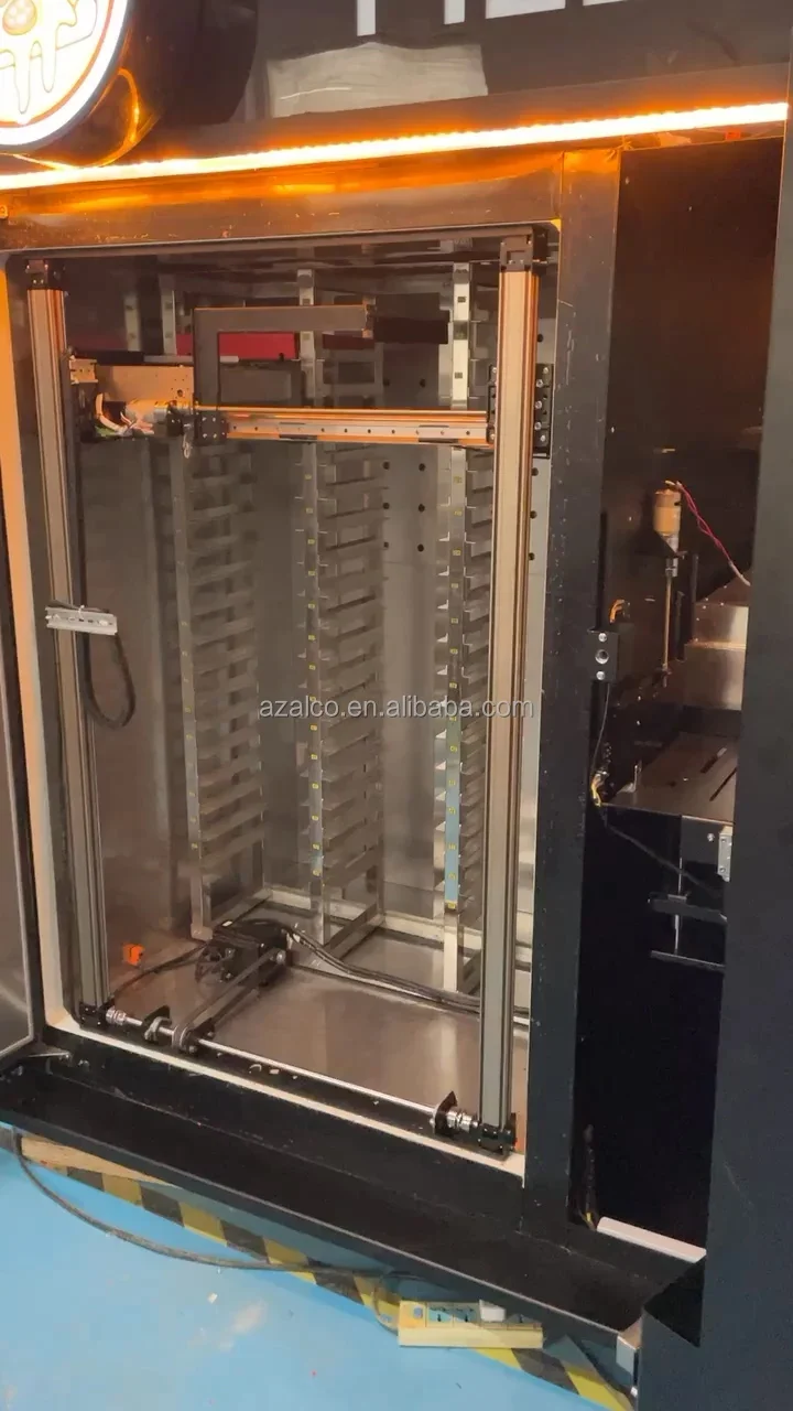 YG Customized Big Touch Screen Hot Pizza Vending Machine With Bank Card Reader Outdoor Business Self-service Robot Fast Food Fu