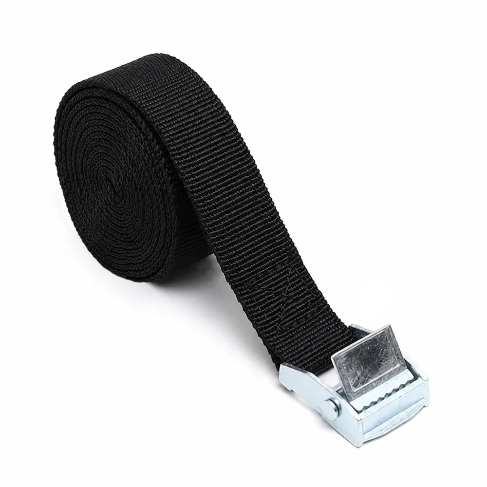 Black Tie Down Straps 1/2/3 Meters*25mm Adjustable Ratchet Straps Metal Buckle Strong Ratchet Belt Cargo Lashing Straps