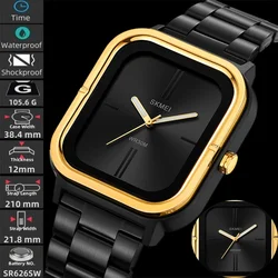 Skmei Analog Display Mens Bracelet Watches Luxury Stainless Steel Strap Simple Quartz Waterproof Wristwatch