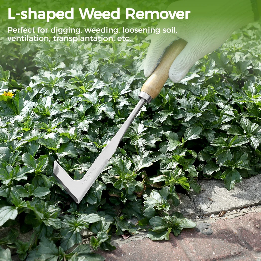 

2 Pack Weed Puller Tool Set Hand Lawn Weed Removers For Sidewalk And Patio Blade Wood Handle Weeder Cultivator Stainless Steel