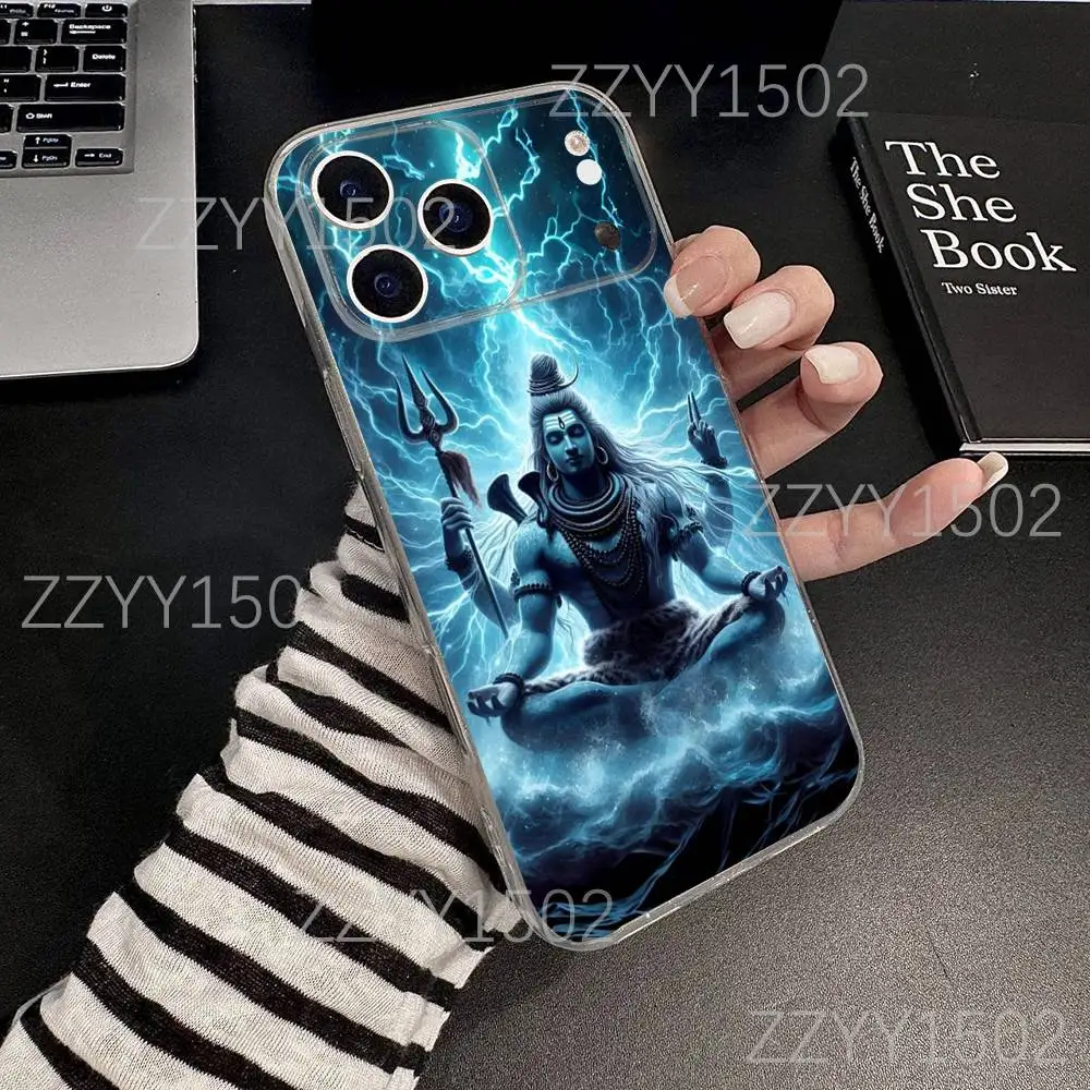حافظة هاتف Lord Shiva M-Mahadev of India لهاتف iPhone 17,16,15,14,13,12,11 Pro,Max,Plus,X,XS,XR,SE4,E Mini شفافة ناعمة #3