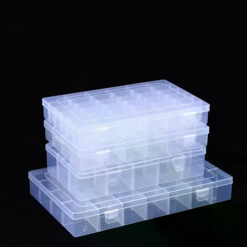 1/3Pcs Jewelry Earring Case Container 15/18/24/28/30/36 Grids Transparent Plastic Compartment Box Screw Tool Storage Boxes
