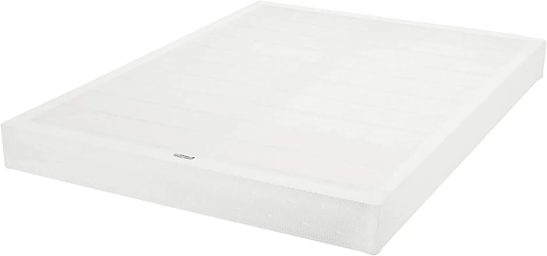 Base de cama con resorte, Base de colchón de espuma viscoelástica Extra firme, King, blanco, 79x75,5x7 pulgadas, Amazon Basics Smart Box
