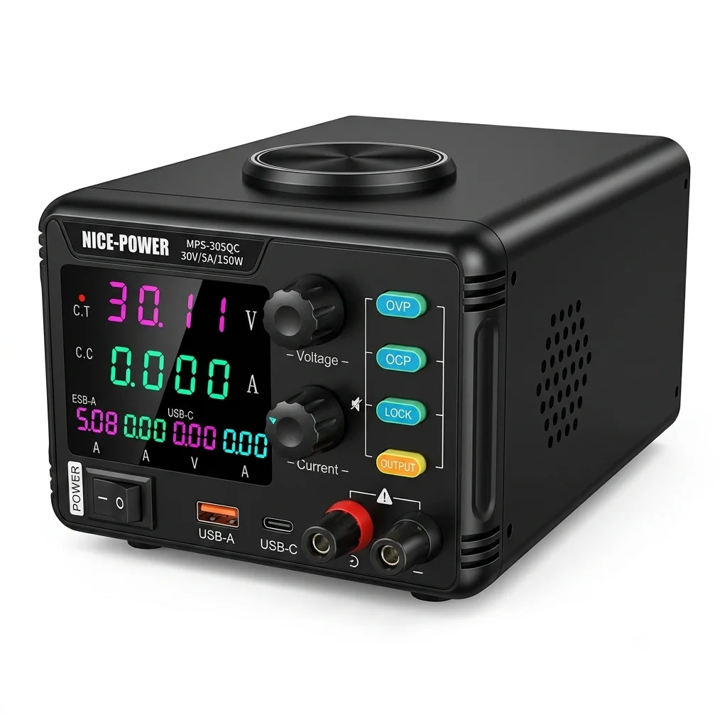 KUAIQU Einstellbare Stromversorgung für die Reparatur von Mobiltelefonen, 3,3V 5V 9V 12V 15V 19V 24V 28V 30V 60V 72V 120V Stabilisierte Labornetzquelle – Detail 5