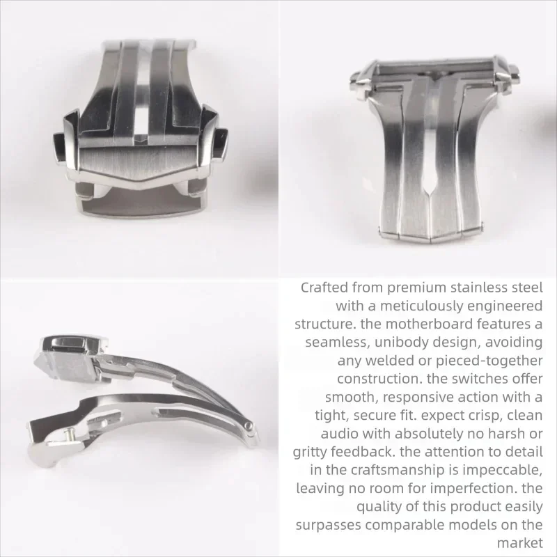 18mm 316L Stainless Steel No Welding Watch Buckle - Original Integrated Folding Clasp High Quality for Omega Seamaster Replaceme - view 6