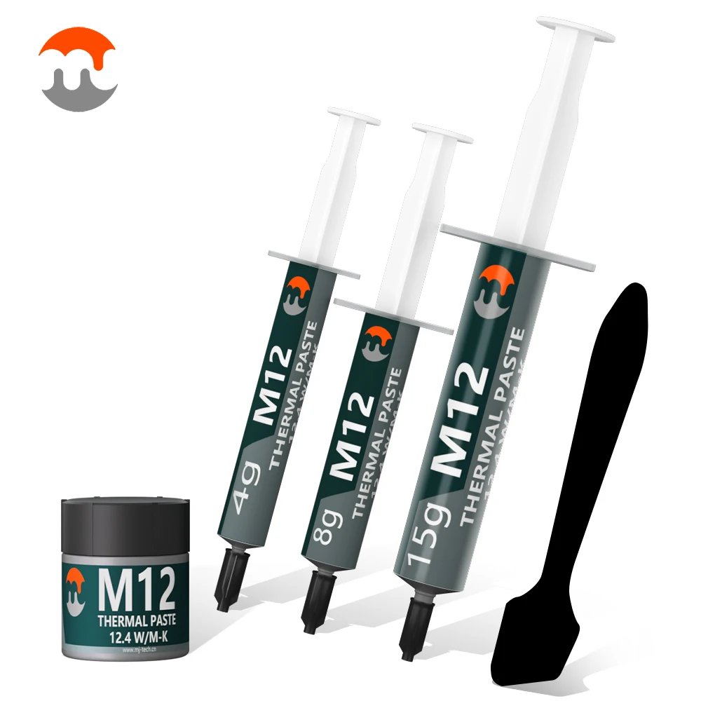 MJ Thermal Paste M12 Performance Thermal Conductive Grease Paste 12.4 W/MK 1/4/8/15/30g For Laptop Game PC PS5 CPU GPU Cooling