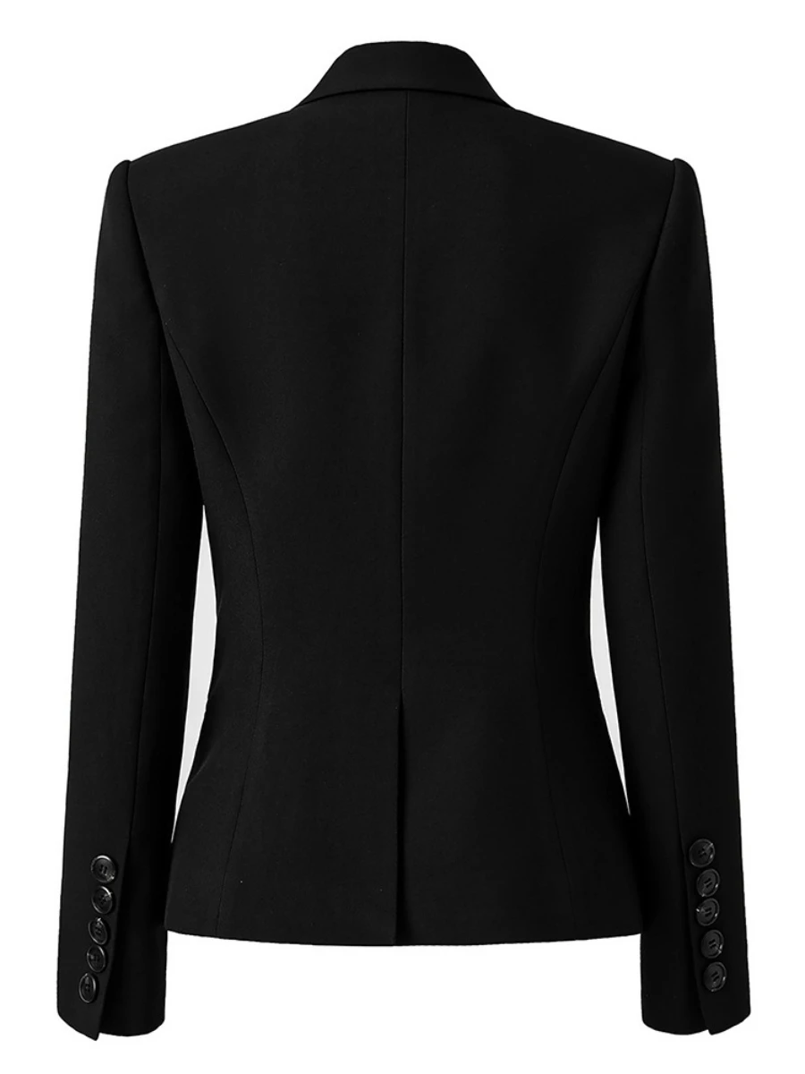 CHICEVER Solid Spliced Beading Coat for Women Lapel Long Sleeve Slimming Patchwork Button Temperament Evening Jackets Female New