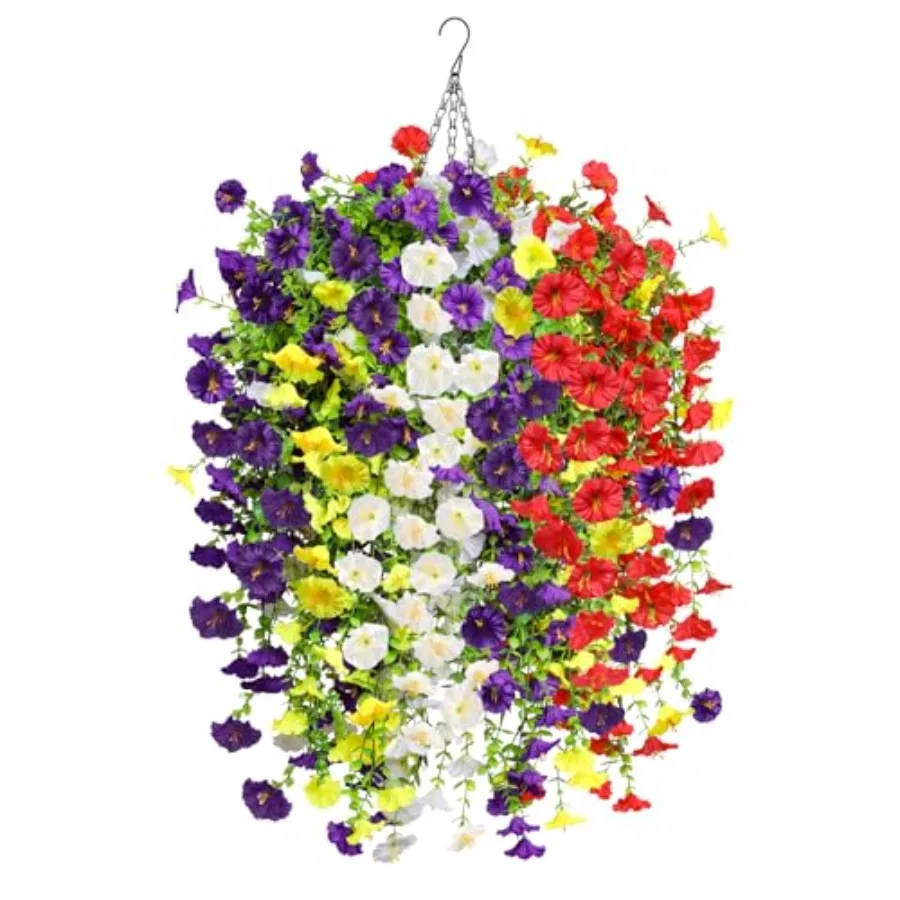 

Artificial Flowers for Outdoor Spring Summer Decoration Faux Silk Morning Glory Fake Hanging Flowers UV Resistant Look Real for