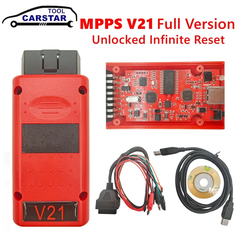 MPPS V21 Unlocked Infinite Reset MPPS Full Chip with Breakout Tricore Cable OBD2 ECU Chip Tuning Scanner Tool