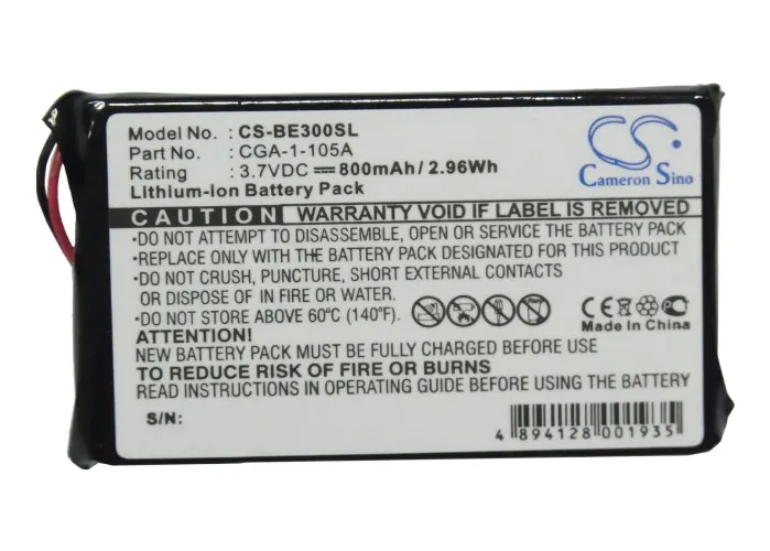 CS 800mAh Battery For  Casio CGA-1-105A   Casio Cassiopeia BE-300  Cassiopeia BE-500