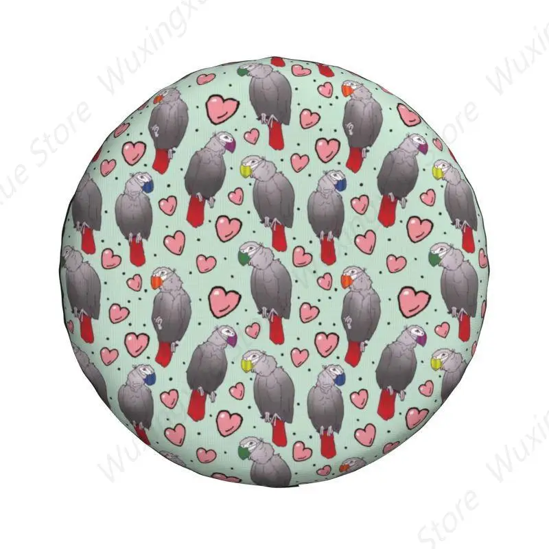 African Grey Parrot Spare Wheel Tire Cover for Prado Pajero Wrangler Psittacine Birds Jeep RV SUV 4WD 4x4 Vehicle Accessories