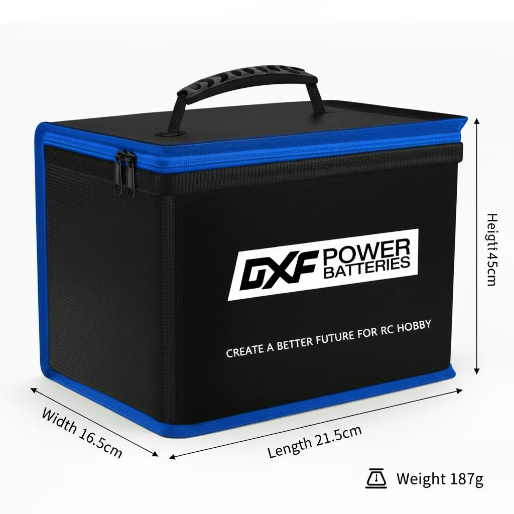 DXF Fireproof Lipo Bag 215 * 145 * 165mm Lipo Safety Bag Waterproof Explosion-Proof Portable for RC FPV Racing Drone Car Battery
