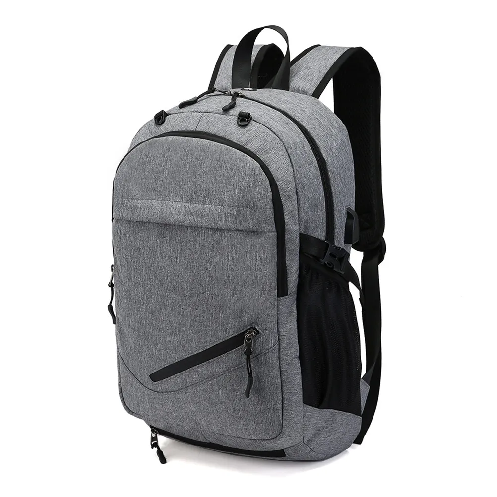 1Pcs Spacious Oxford Cloth Backpack with USB Charging Port Basketball Net Compartment Buckles for Laptop Clothes