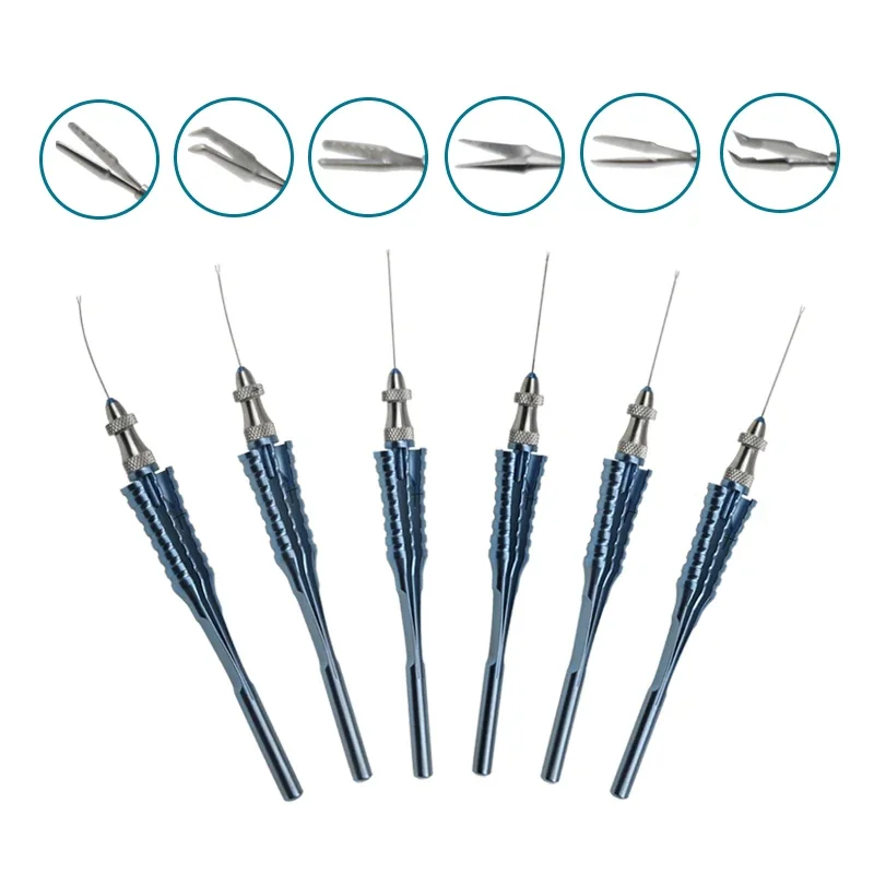 Ophthalmic Capsulorhexis Forceps Straight Serrated Curved Forceps Eye Surgical Tool Ophthalmic Instrument Removable Head