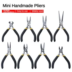 Mini alicates multitipos, alicates diagonales, 8 estilos, portátil, duradero, acero al carbono, forja, joyería, herramienta de mano de reparación