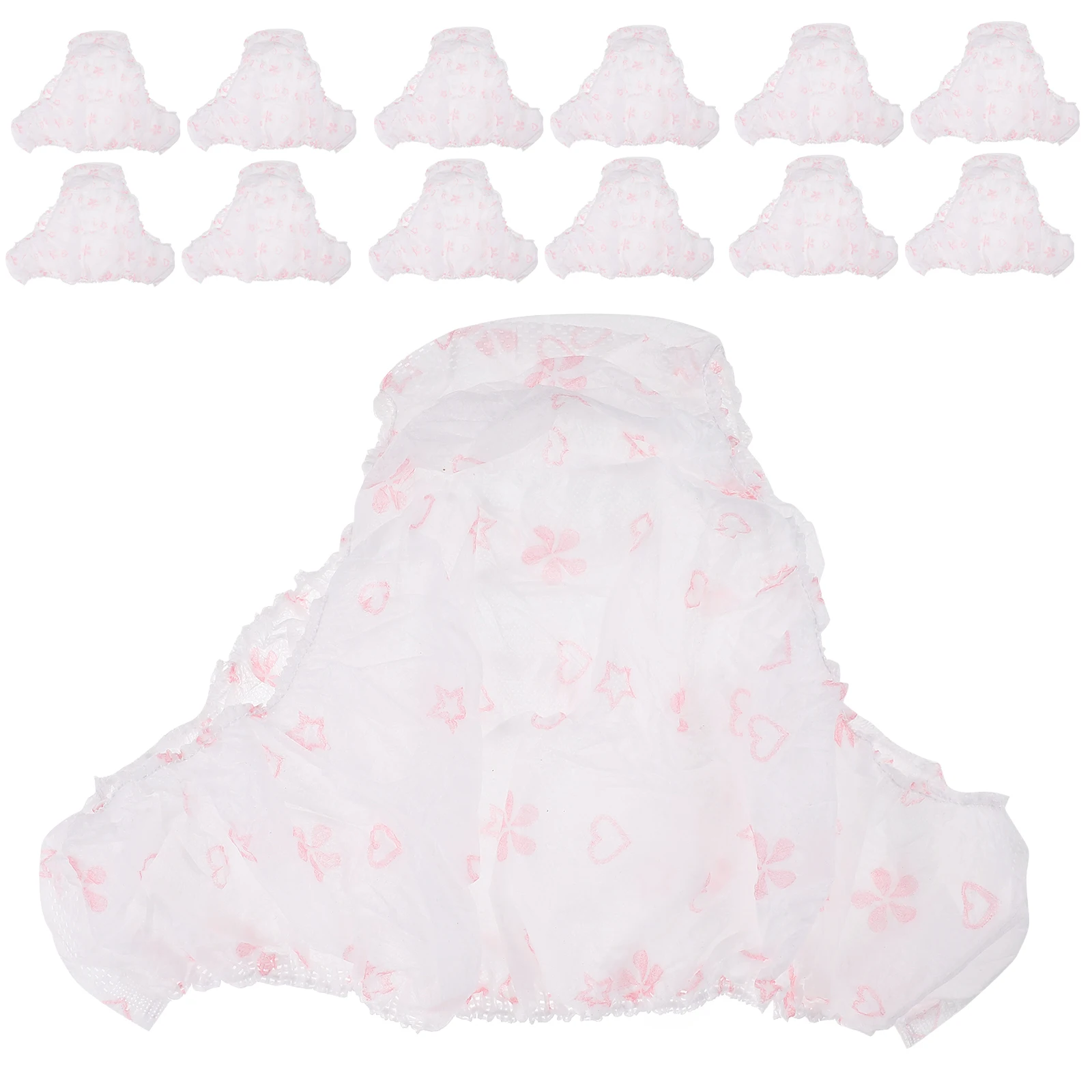 

25pcs Disposable Non Woven Fabric Panties Women Spa Sauna Briefs Lightweight Pink Travel Postpartum Use Underwear