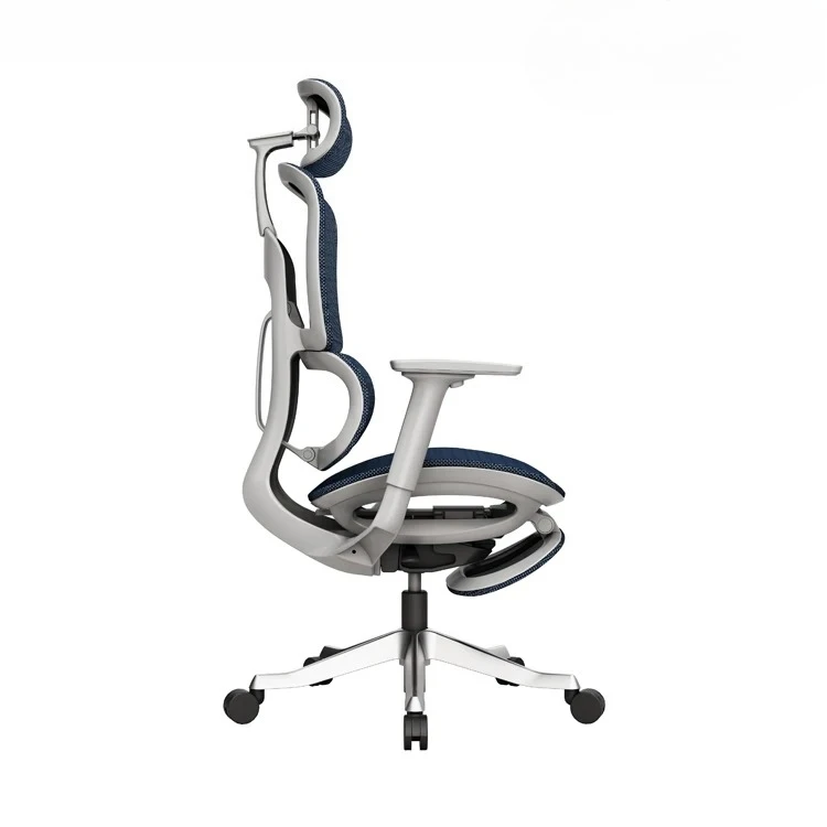 كرسي شبكي حديث عالي الجودة بتصميم مريح مع مسند رأس قابل للتعديل أو كرسي رفع من القماش التنفيذي