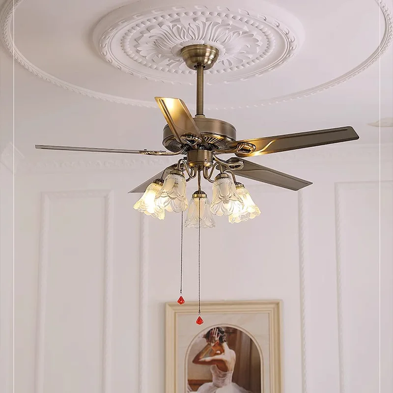 

room dining room bedroom fan light silent frequency conversion household fan light chandelier cross-border
