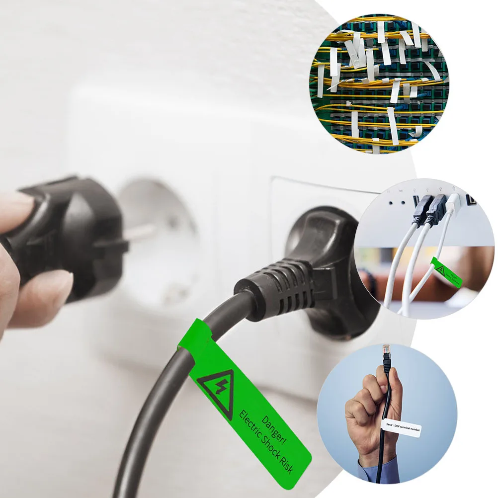 

20 листов этикеток для электрических проводов, самоклеящиеся кабельные органайзеры для печати, идентификационные бирки для шнура, офисное домашнее использование