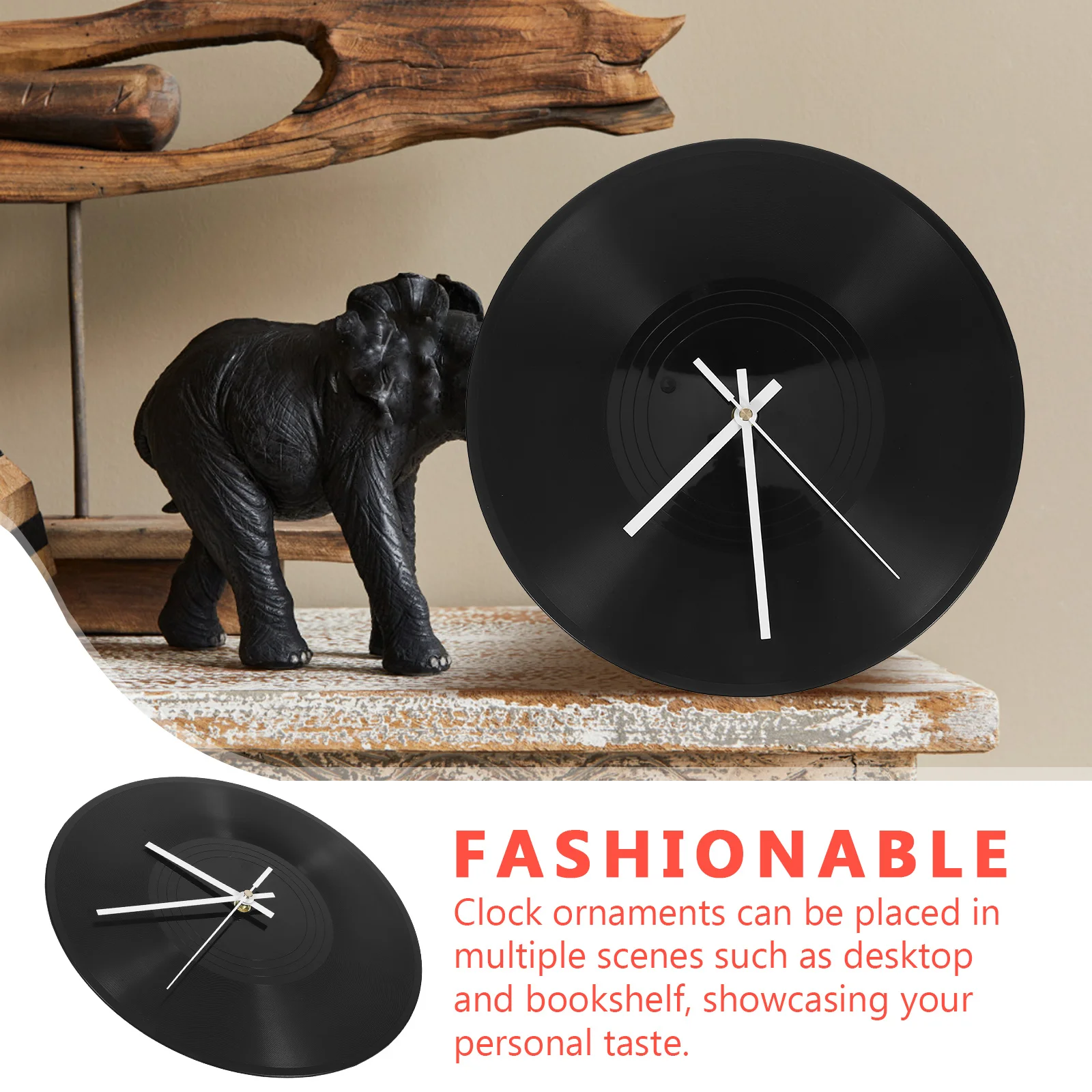 

Vinyl Record Clock Ornament Music Modern Wall Decor Decorate Plastic Clocks for Living Room Office Vintage Home