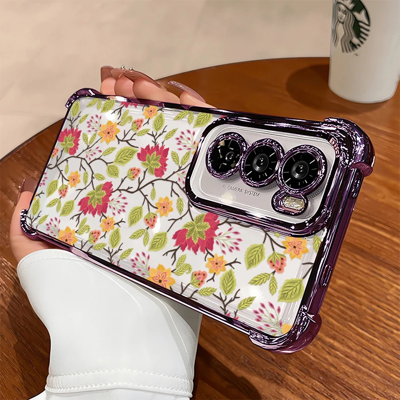 Funda transparente para teléfono Infinix Spark Go 2024 2023 1 2 3 10C 10 Pro 20 20C, funda de silicona con patrón Floral de lujo