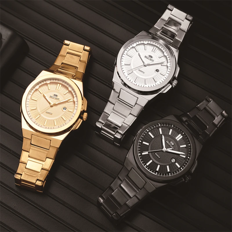 Top Brand  Luxury Watch For Man Waterproof Luminous Date Stainless Steel Men Watch Casual Quartz Men\'s Watches Male Clock+box