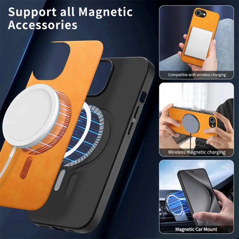 Funda Cuero iPhone 16e con MagSafe – Estilo Premium Negocios - imagen 5
