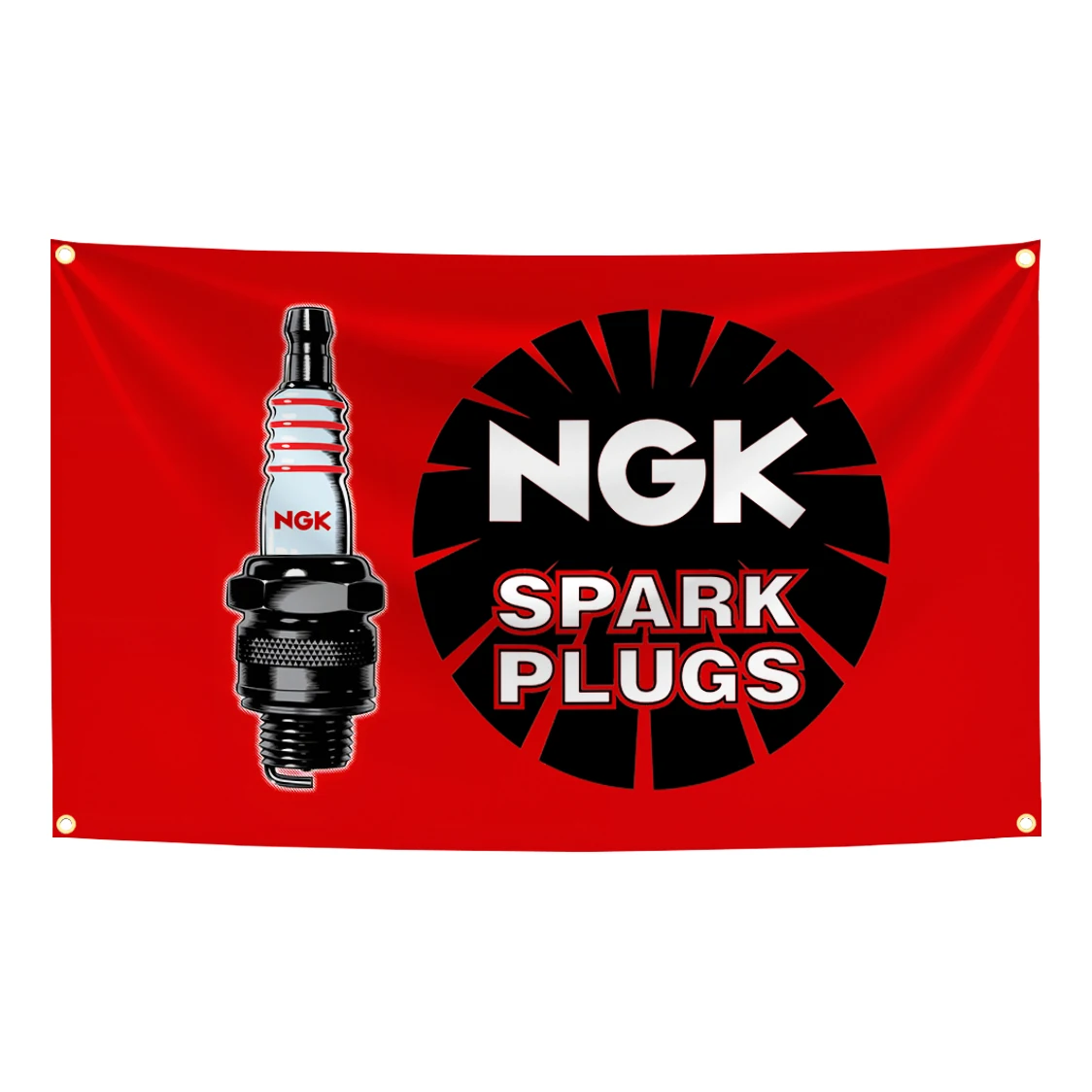 90 x 150 cm N-NGKs Zündkerzen-Flaggen-Wandteppich, Polyester-Digitaldruck-Banner für Garage, Wandkunst, Outdoor-Dekoration