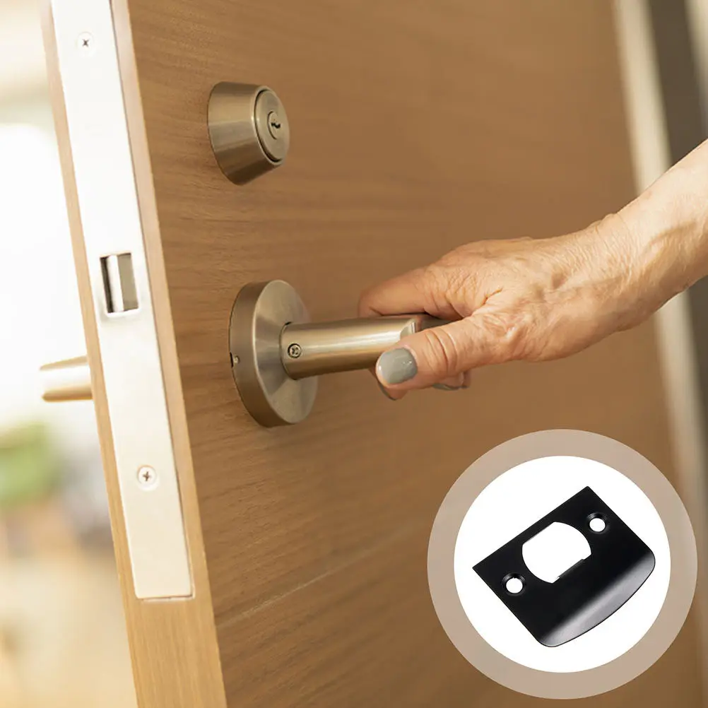 2Pcs Door Lock Guide Deadbolt Strike Plate Stainless Steel Door Reinforcement Plate Installation Kit Deadbolt Installation Kit