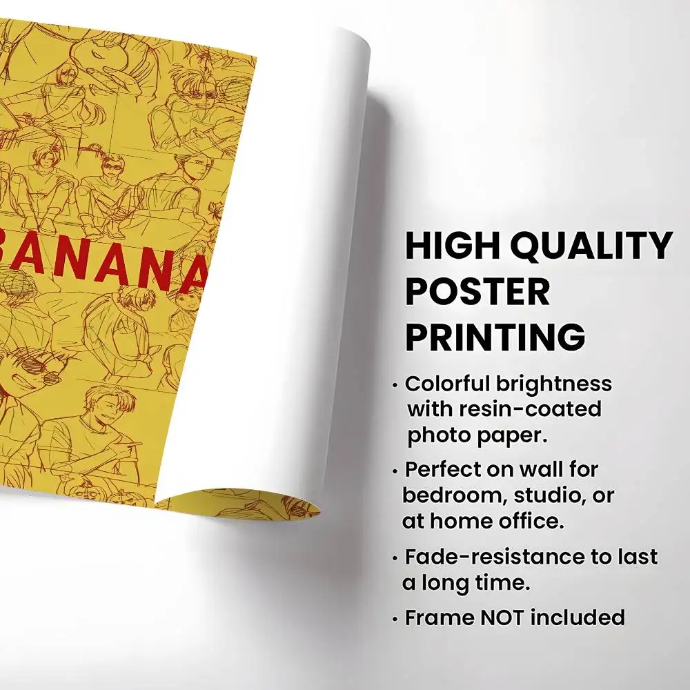 العصابات أنيمي B- الموز الأسماك المشارك غرفة المعيشة المنزلي جدار الفن المرآب غرفة ديكور #5