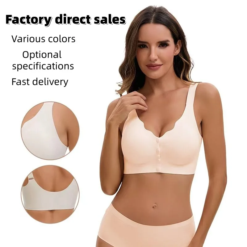 

Популярный женский бюстгальтер, застежка спереди, беспроводной, регулируемый, европейско-американский стиль, женский бюстгальтер больших размеров