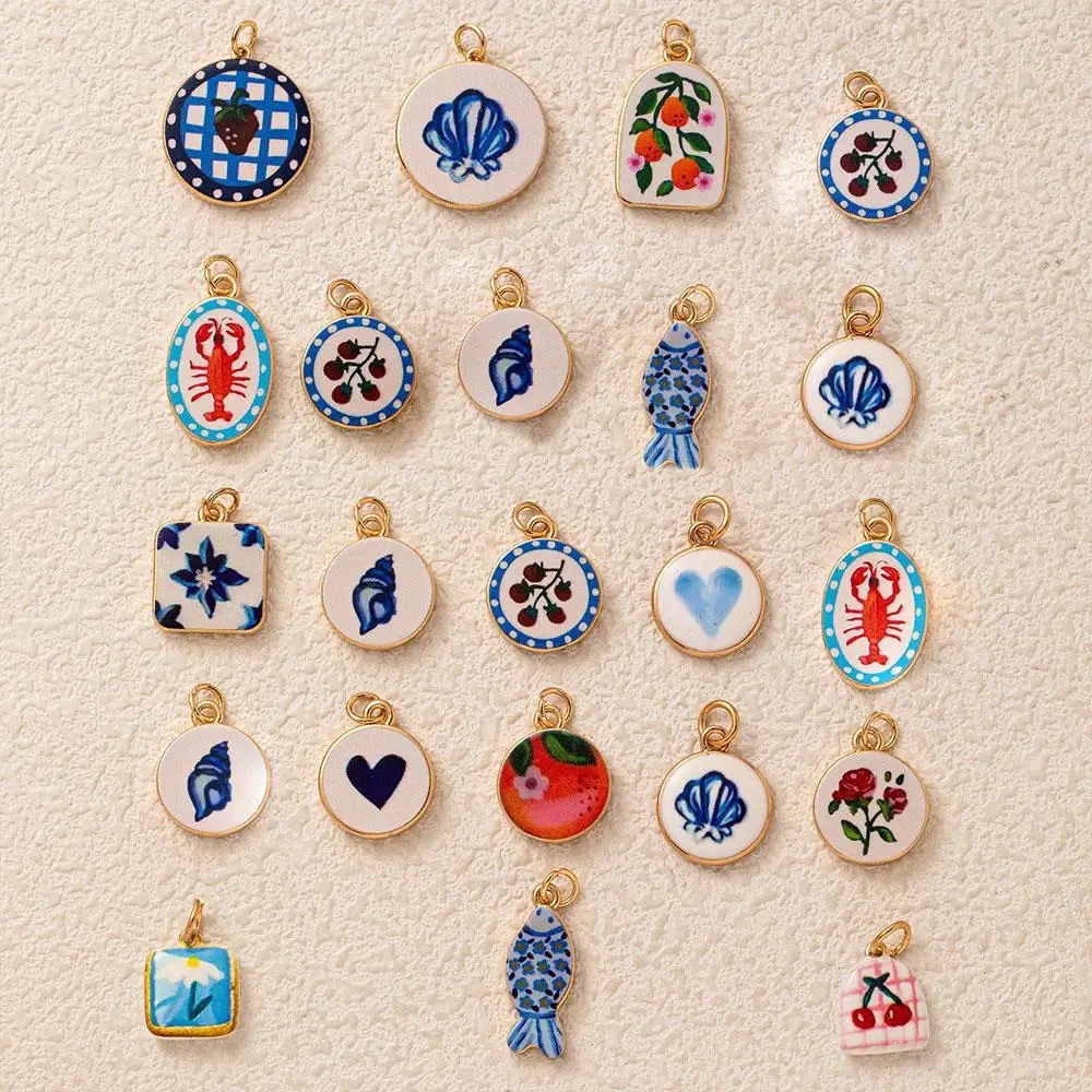

Cute Dopamine Pendant Painted Oil Drop Pendant DIY Pendant Colorful INS Hand Painting Smooth Necklace Charms For Jewelry Making