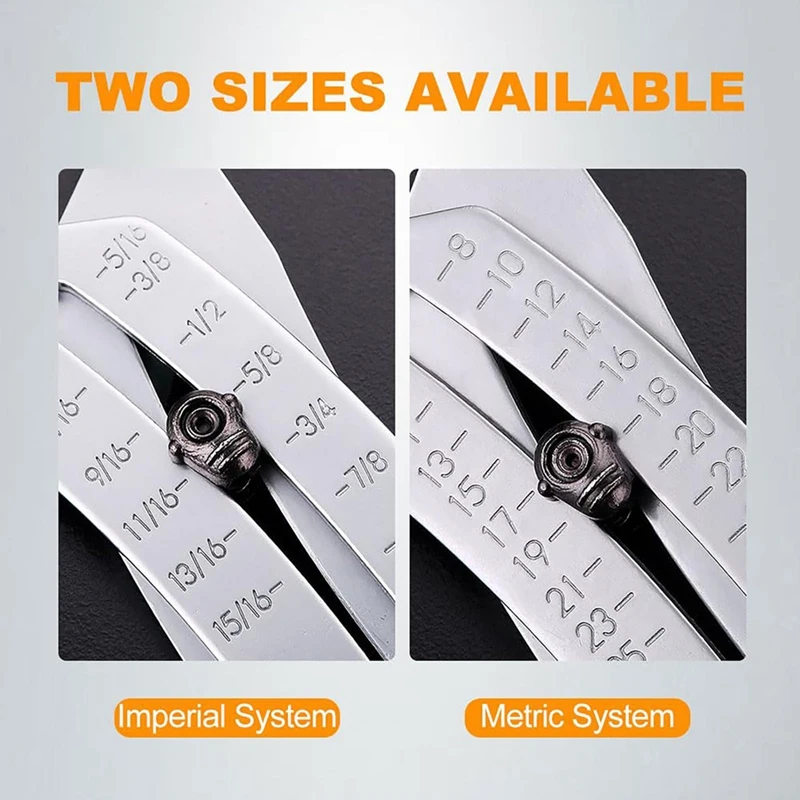 Portable Precise Thread Size Checker Keychain, Bolt Size Finder Keychain Measuring Both Metric & SAE Sizes