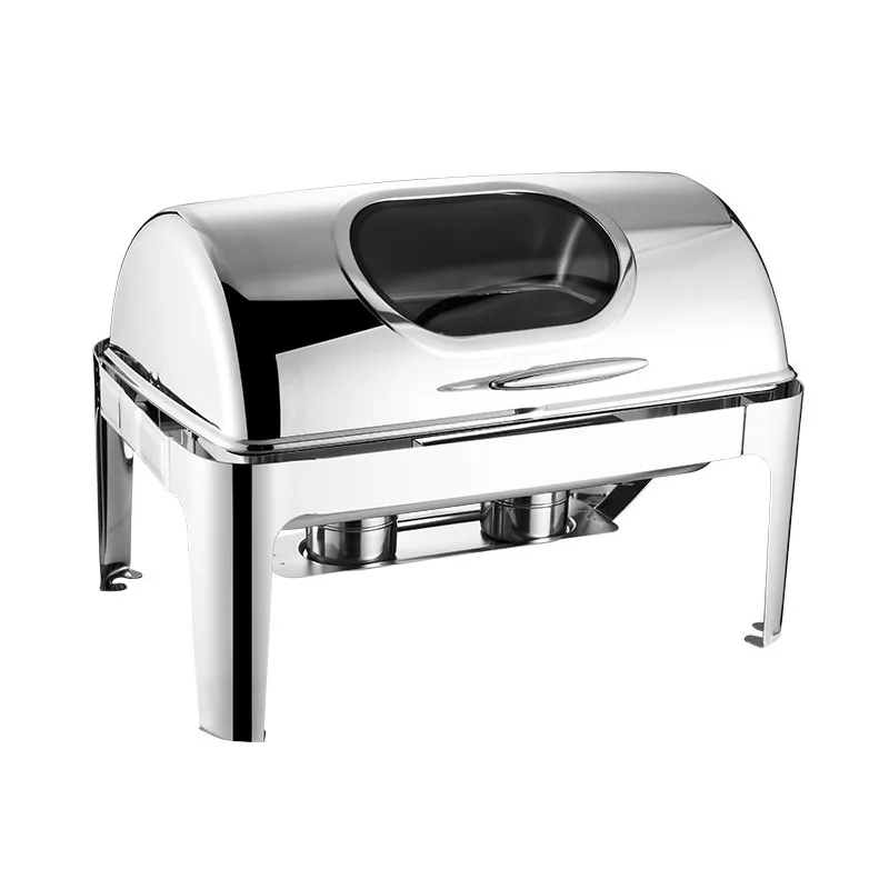 

Stainless steel gold-plated full clamshell buffet stove