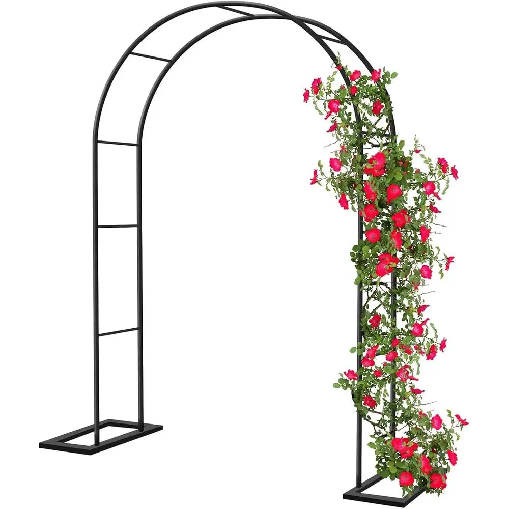 

Reinforced Base Garden Arch, Wedding Arch Stand, Outdoor Decor (Black, W120xH220cm)