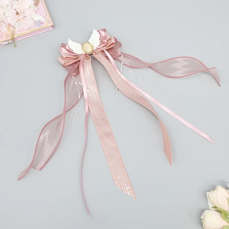 

Заколка для волос с тюлевой лентой и бантом для девочек и женщин, аксессуары для укладки волос для тонких волос, 2000-е годы,