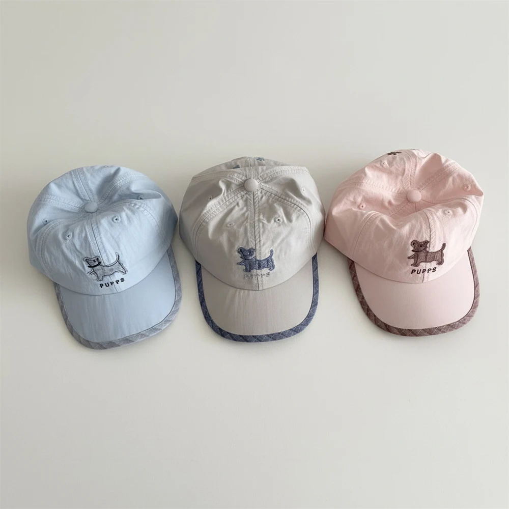 Summer Baby Baseball Caps Lovely Dog Pattern Kids Boys Girls Sun Hats Thin Breathable Quick Drying Children Peaked Hat