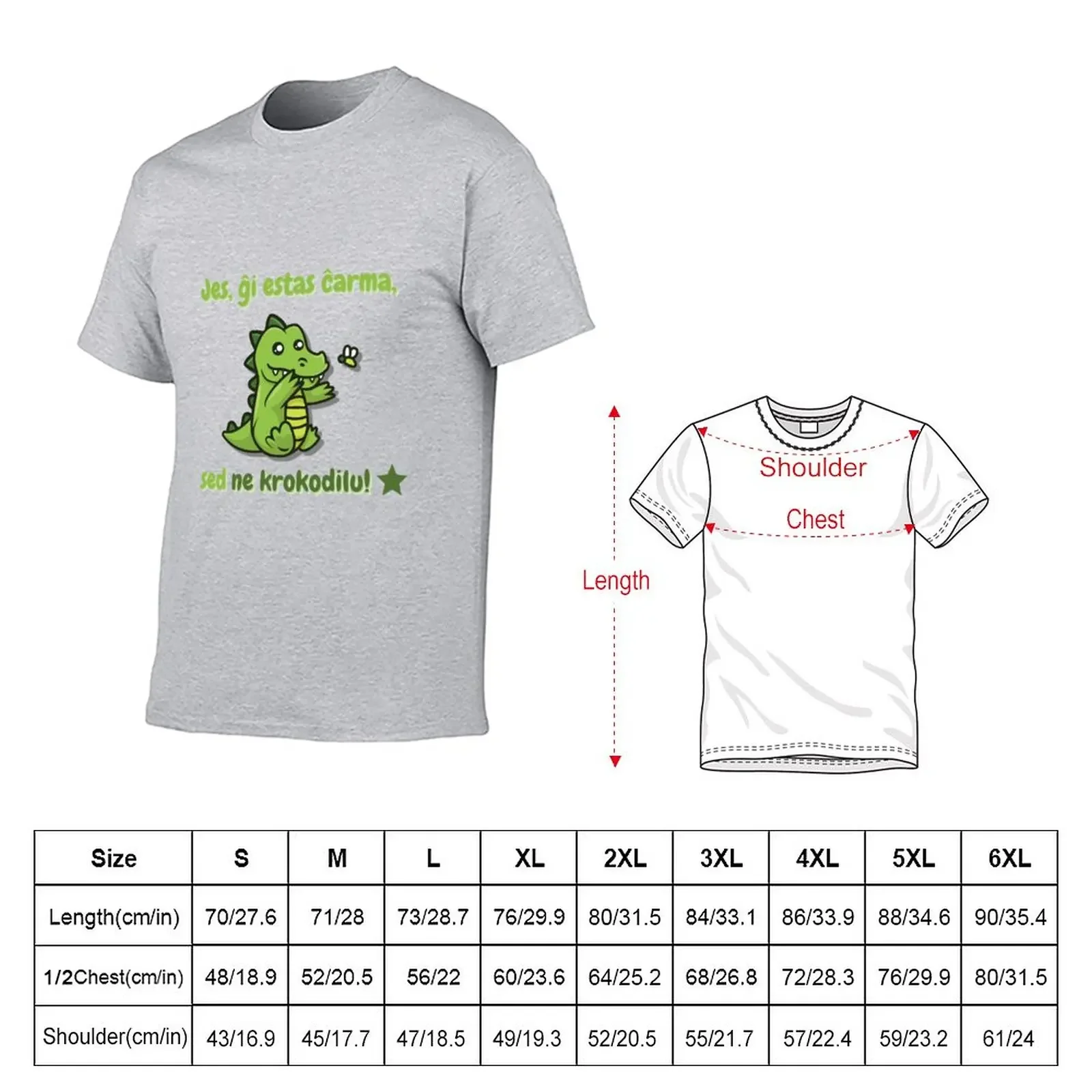 Ne Krokodilu Esperanto T-Shirt quick drying aesthetic clothes mens t shirts pack