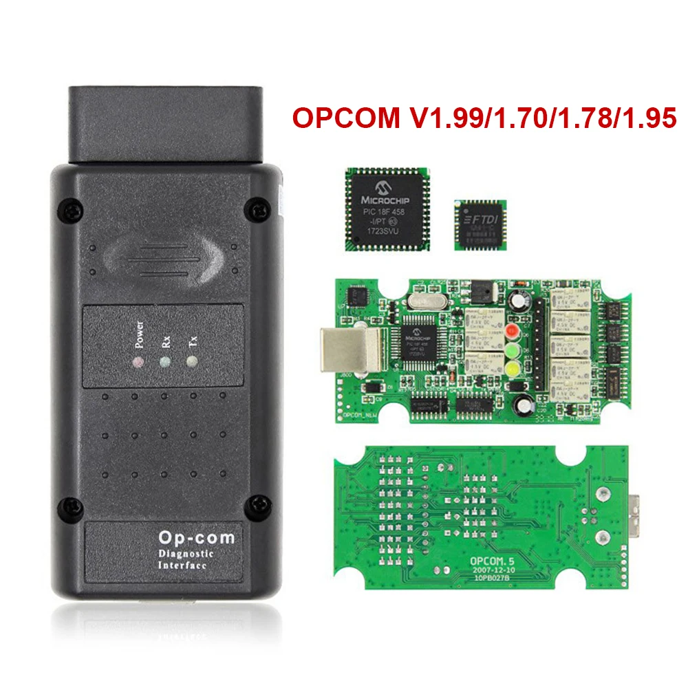 OPCOM V2014 V1.99/1.78/1.70/1.59 For Opel Flash Firmware Update OBD2 Diagnostic Scanner Tool With PIC18F458 FTDI CAN BUS