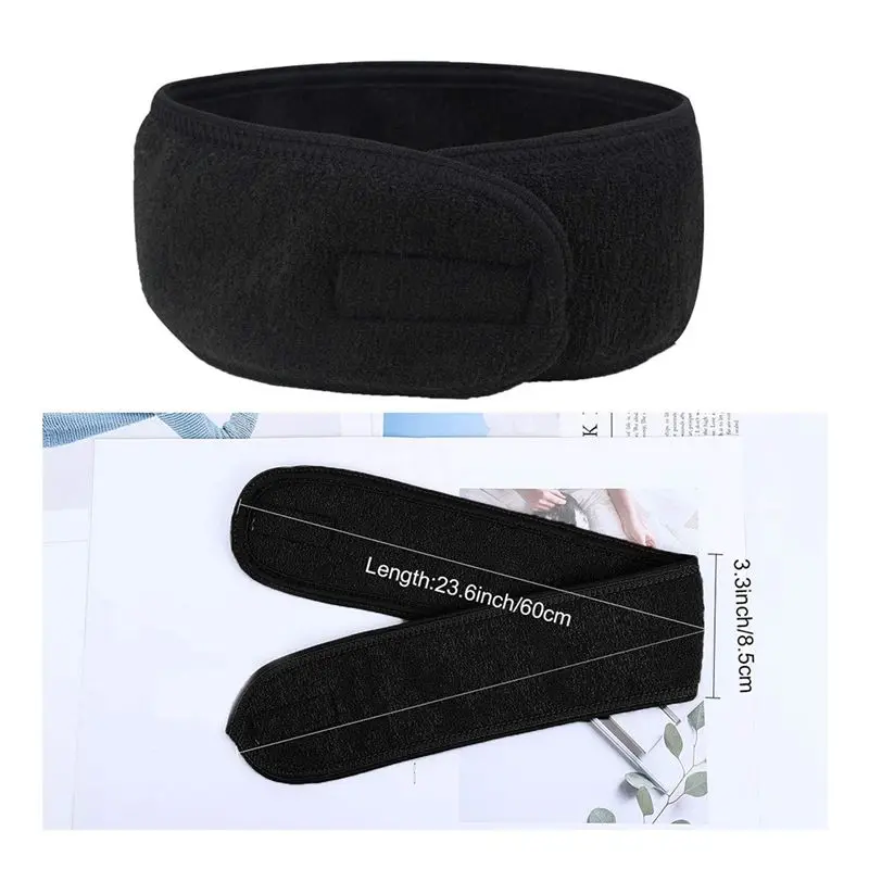 [N84R] 10Pcs Eyelashes Extension Spa Face Headband Make Up Wrap Head Terry Cloth Hairband Stretch Towel with Tape