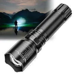 Powerful LED Flashlight Strong Bright Aluminum Alloy Portable Torch USB Rechargeable Outdoor Camping Tactical Flash Light