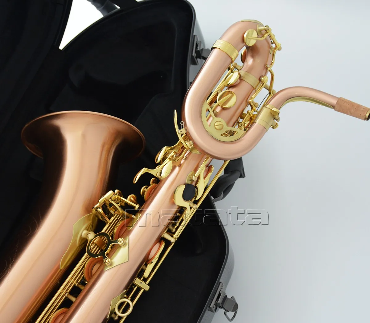 High quality Brushed Phosphor copper Baritone Saxophone Bari sax PRO. Luxury Case